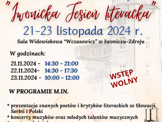 Międzynarodowe Spotkania Twórców Literatury "Iwonicka Jesień Literacka"