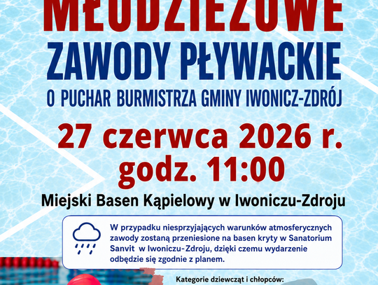 Młodzieżowe Zawody Pływackie o Puchar Burmistrza Gminy Iwonicz-Zdrój