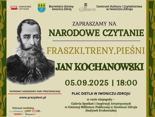 Narodowe Czytanie - Fraszki, Treny, Pieśni Jana Kochanowskiego