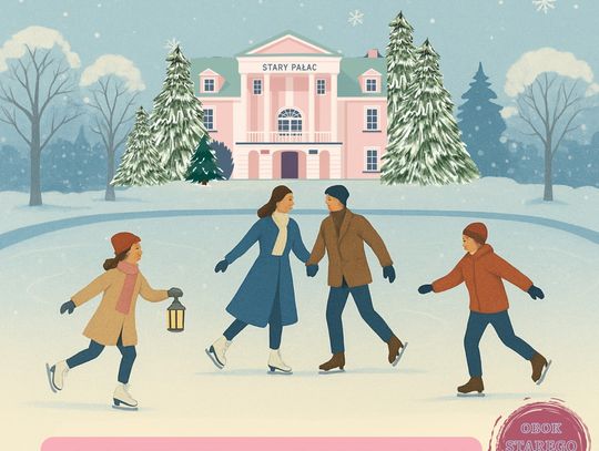 Plakat promujący otwarcie lodowiska