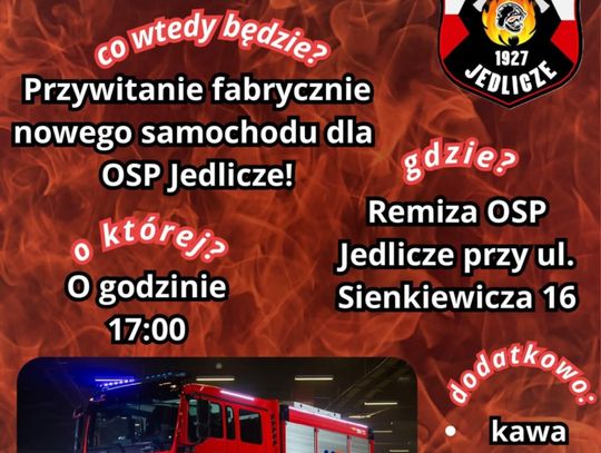 Powitanie samochodu dla OSP Jedlicze Nowy samochód dla OSP Jedlicze