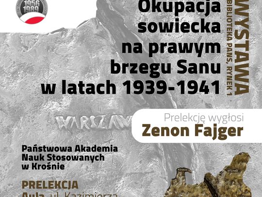 Plakat wydarzenia o wykładzie na temat okupacji sowieckiej