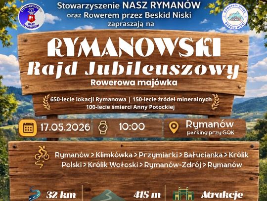 Rymanowski Rajd Jubileuszowy – Rowerowa majówka