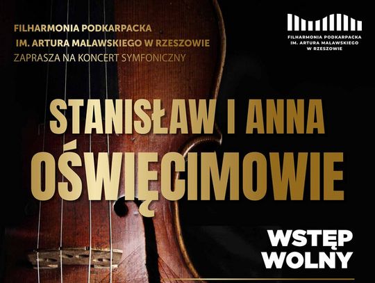 Plakat koncertu symfonicznego Stanisław i Anna Oświęcimowie w Krośnie