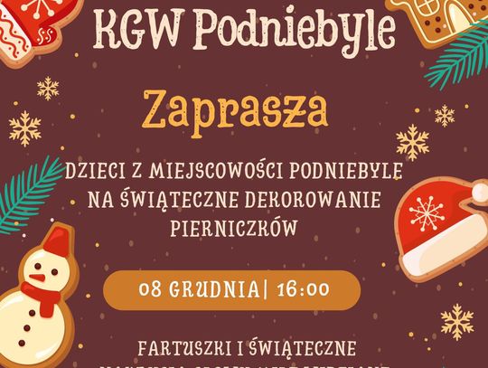 Świąteczne Dekorowanie Pierniczków Plakat zapraszający na dekorowanie pierniczków