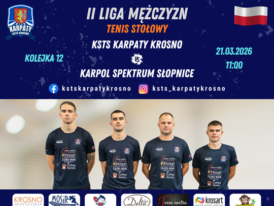 Tenis stołowy. KSTS Karpaty Krosno - Karpol Spektrum Słopnice