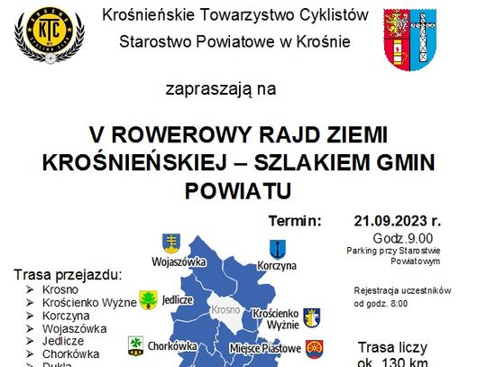 V Rowerowy Rajd Ziemi Krośnieńskiej – Szlakiem Gmin Powiatu