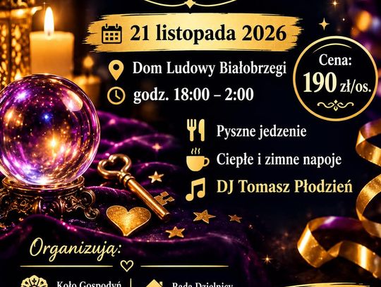 Plakat wydarzenia Andrzejki 2026 w Domu Ludowym Białobrzegi