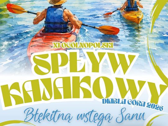 Plakat XI Ogólnopolskiego Spływu Kajakowego w Diablej Górze w dniach 17-19.07.2026