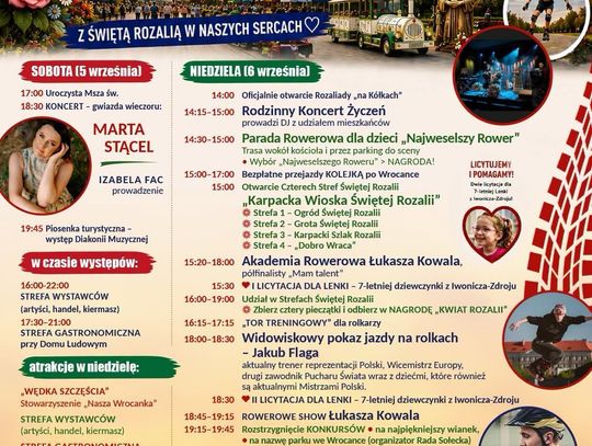Plakat wydarzenia XIV Rozaliada „Na Kółkach” we Wrocance w dniach 5–6 września 2026