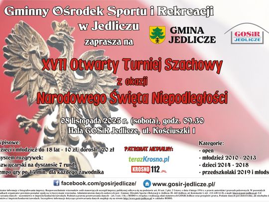 XVII Otwarty Turniej Szachowy z okazji Święta Niepodległości XVII Otwarty Turniej Szachowy z okazji Święta Niepodległości