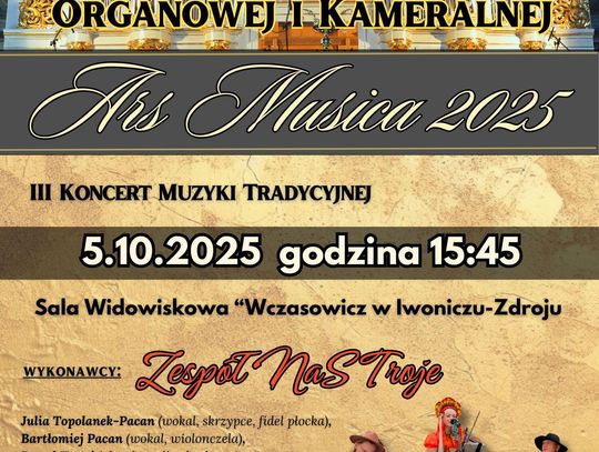 Plakat XX Jubileuszowego Festiwalu Muzyki Organowej i Kameralnej Ars Musica 2025