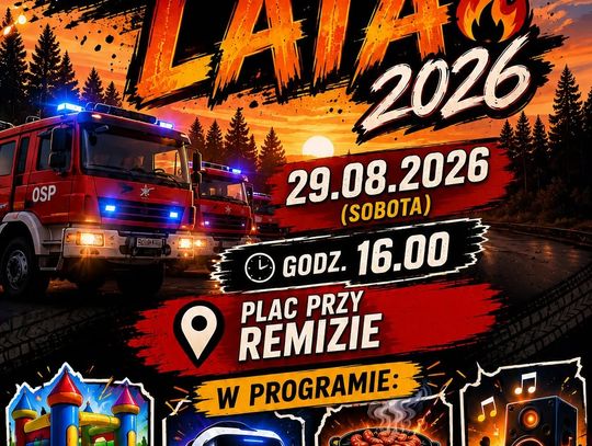 Plakat wydarzenia Zakończenie Lata 2026 organizowanego przez OSP