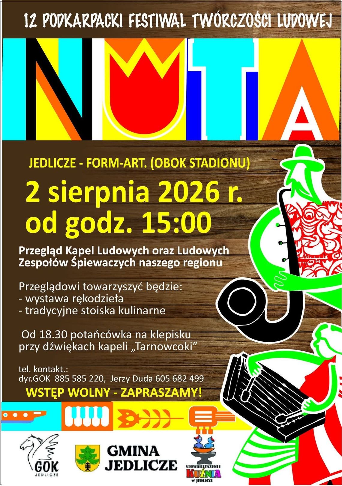 12 Podkarpacki Festiwal Twórczości Ludowej NUTA Plakat 12 Podkarpackiego Festiwalu Twórczości Ludowej NUTA w Jedliczu