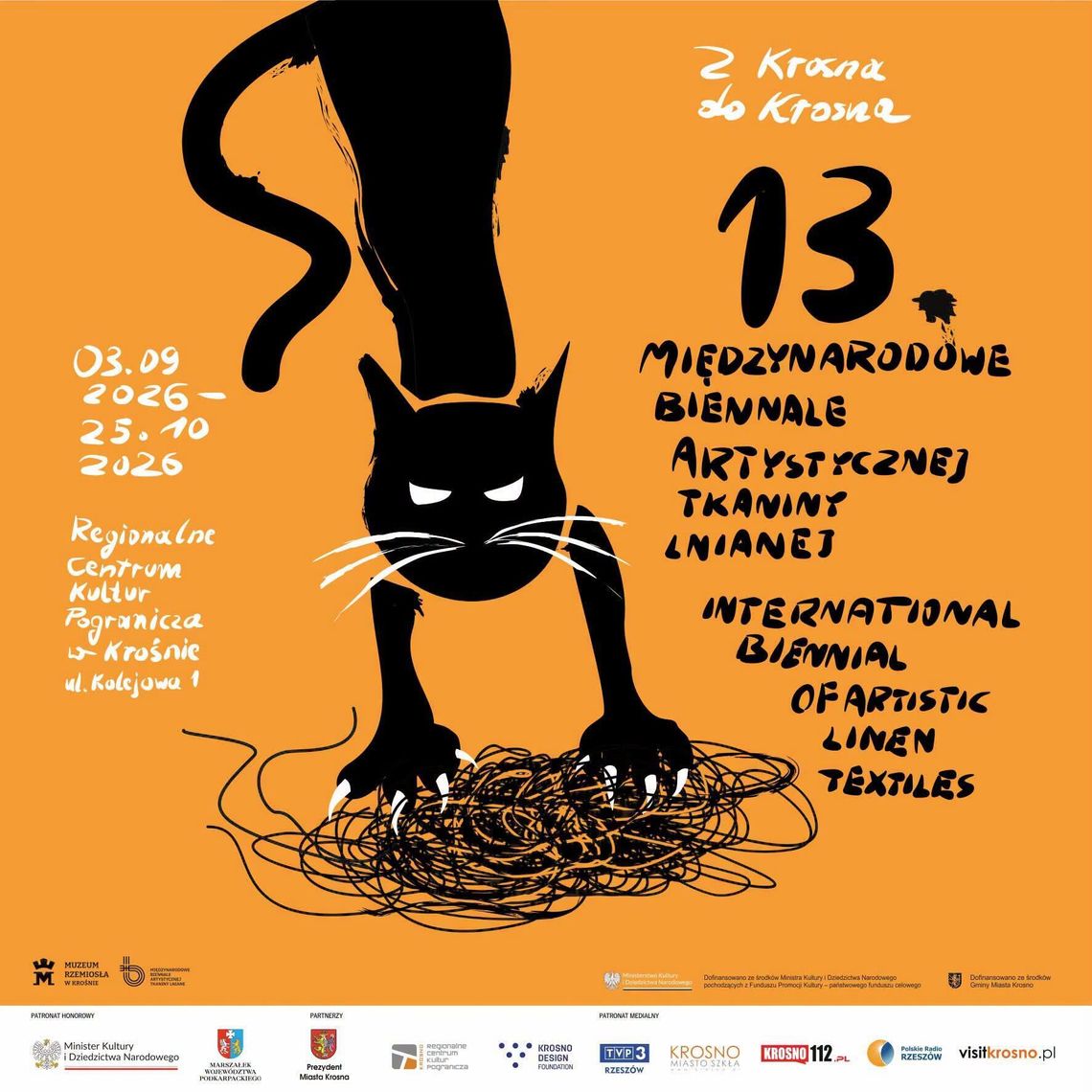 13. Międzynarodowe Biennale Artystycznej Tkaniny Lnianej "Z krosna do Krosna" Plakat 13. Międzynarodowego Biennale Artystycznej Tkaniny Lnianej w Krośnie