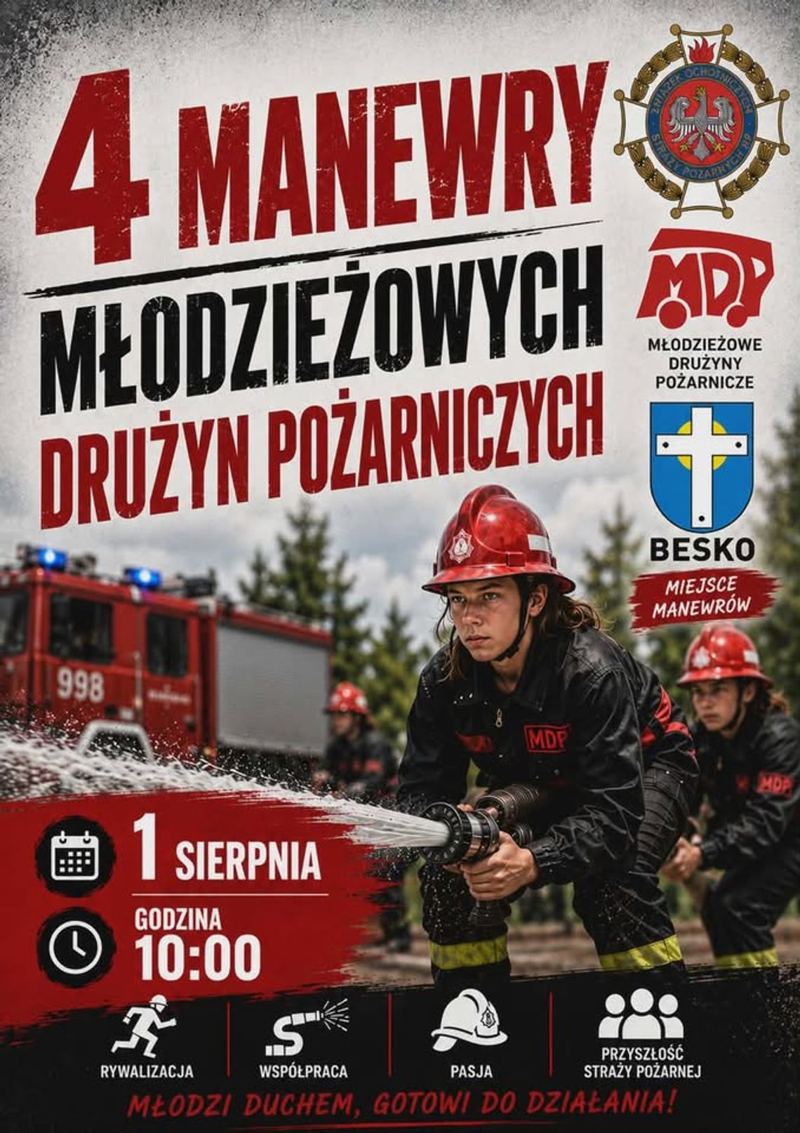 4 Manewry Młodzieżowych Drużyn Pożarniczych w Besku