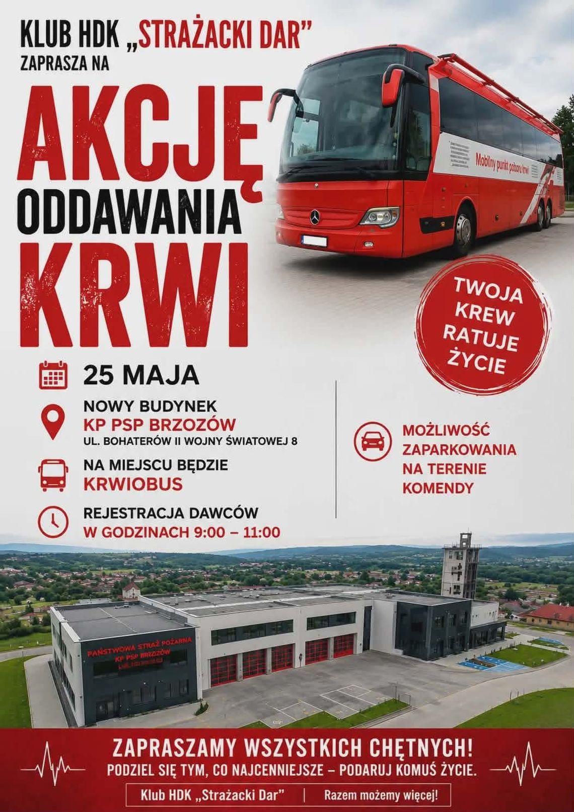 Akcja oddawania krwi przy KP PSP Brzozów Akcja oddawania krwi przy KP PSP Brzozów