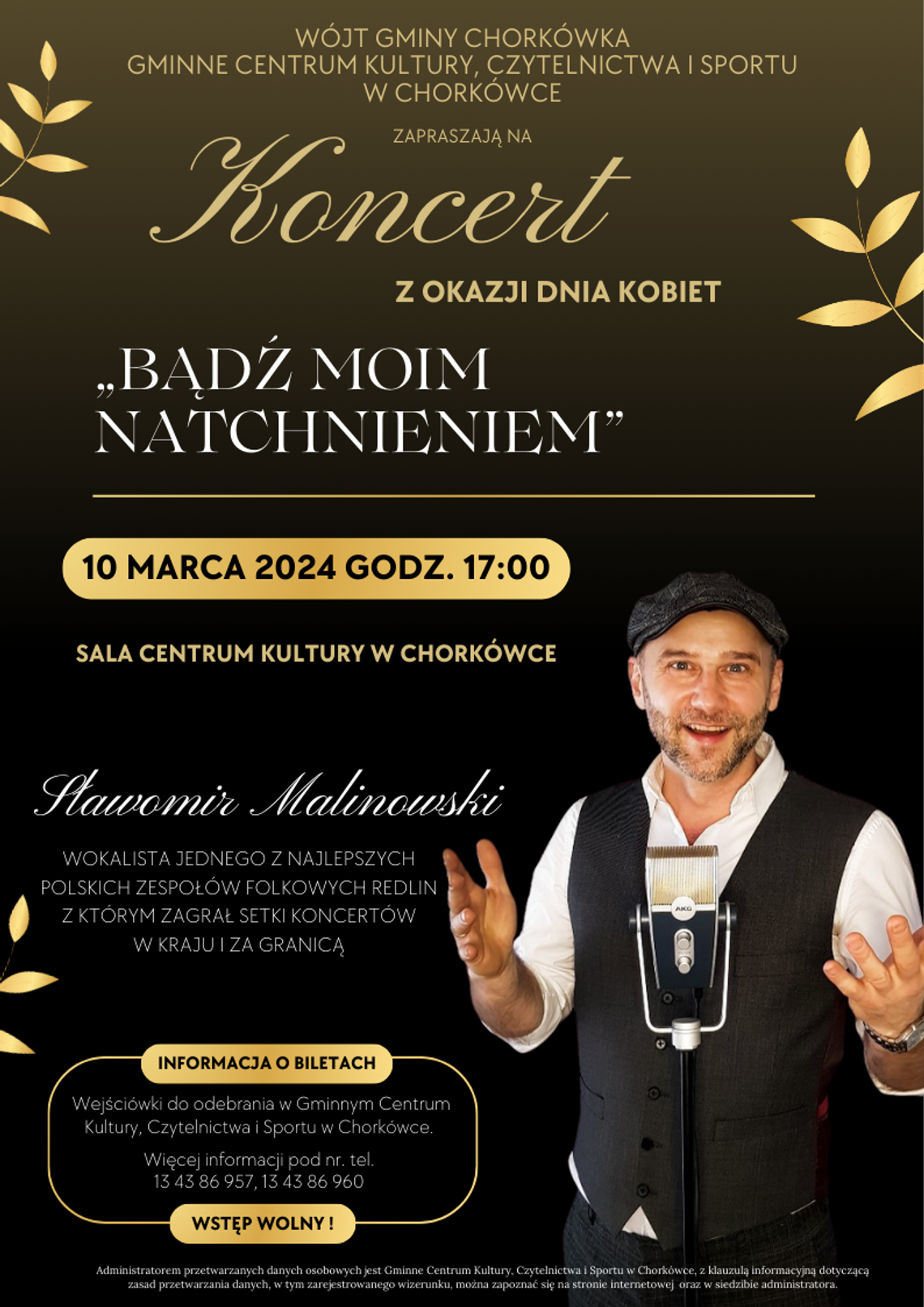 "Bądź moim natchnieniem" koncert Sławomira Malinowskiego "Bądź moim natchnieniem" koncert Sławomira Malinowskiego