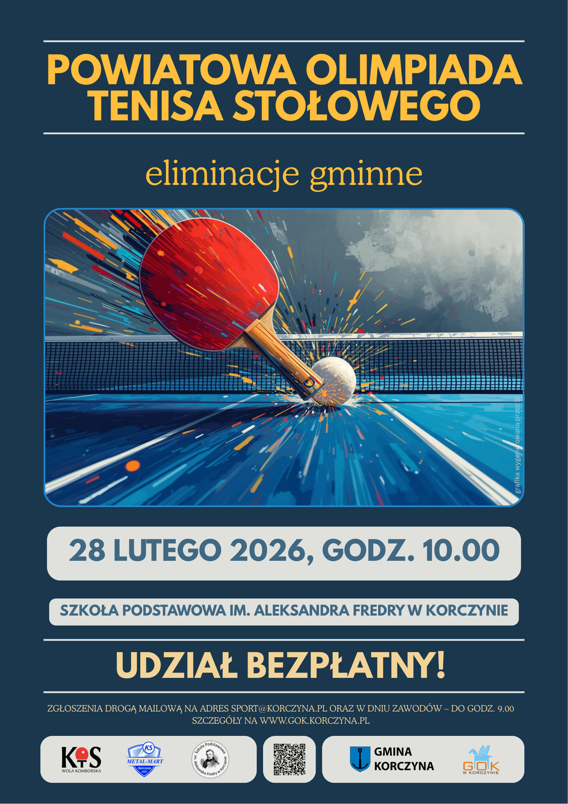 Eliminacje do Powiatowej Olimpiady Tenisa Stołowego w Korczynie Eliminacje do Powiatowej Olimpiady Tenisa Stołowego w Korczynie