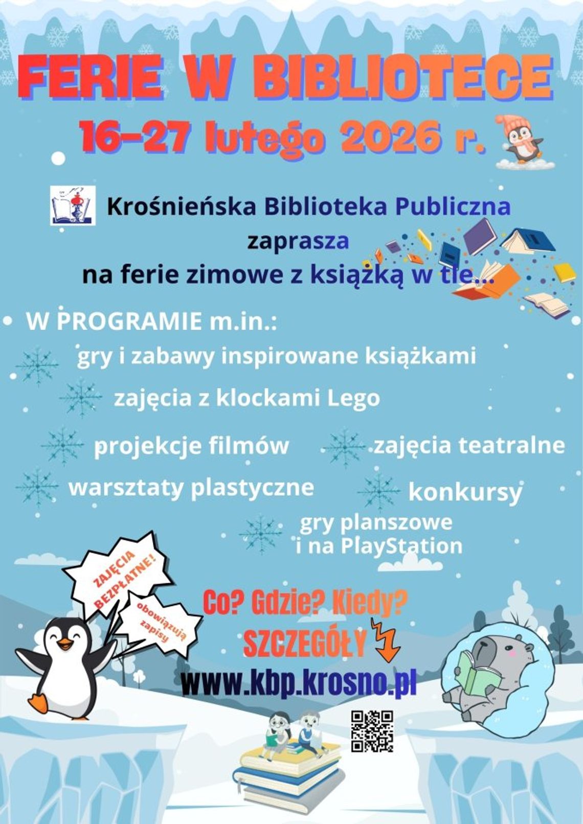 Ferie w Krośnieńskiej Bibliotece Publicznej