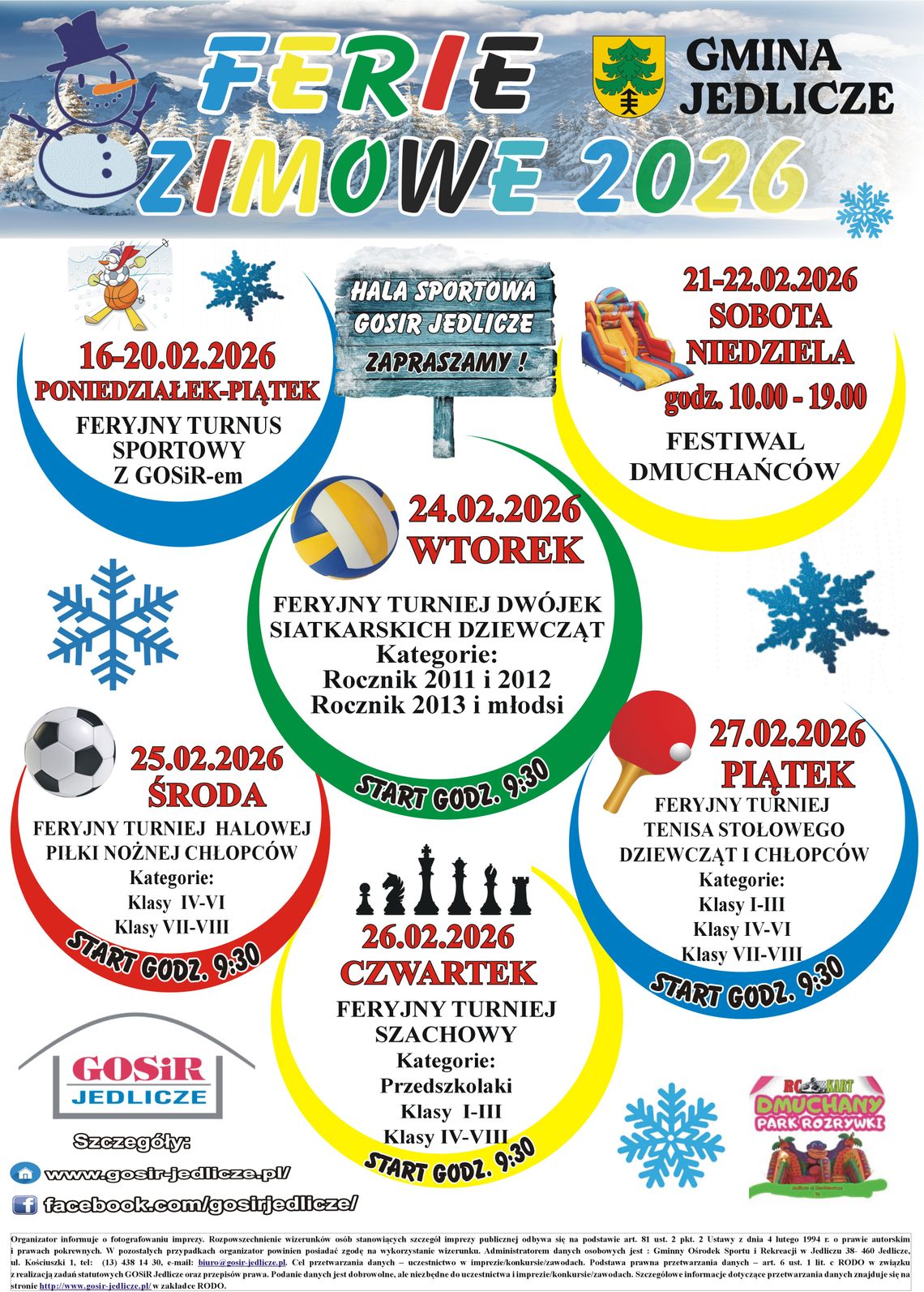 Ferie Zimowe 2026 z GOSiR Jedlicze Ferie Zimowe 2026 z GOSiR Jedlicze