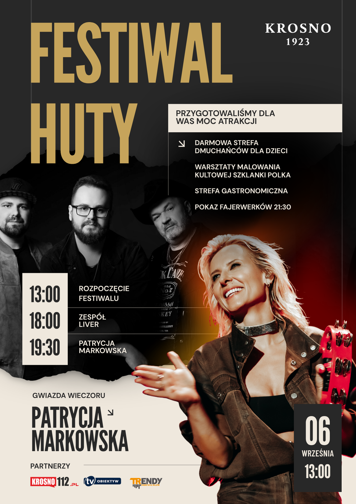 Festiwal Huty w Krośnie. Wystąpią Liver i Patrycja Markowska