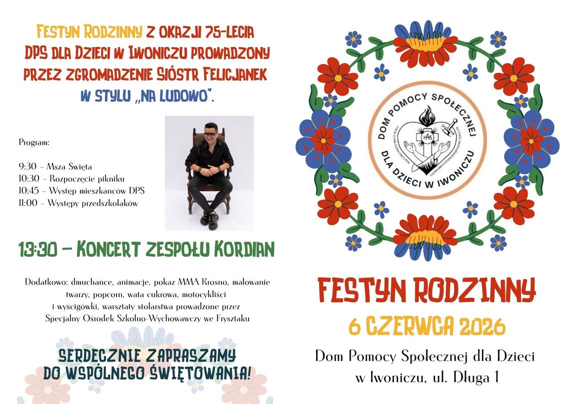 Festyn Rodzinny z okazji 75-lecia Domu Pomocy Społecznej dla Dzieci w Iwoniczu
