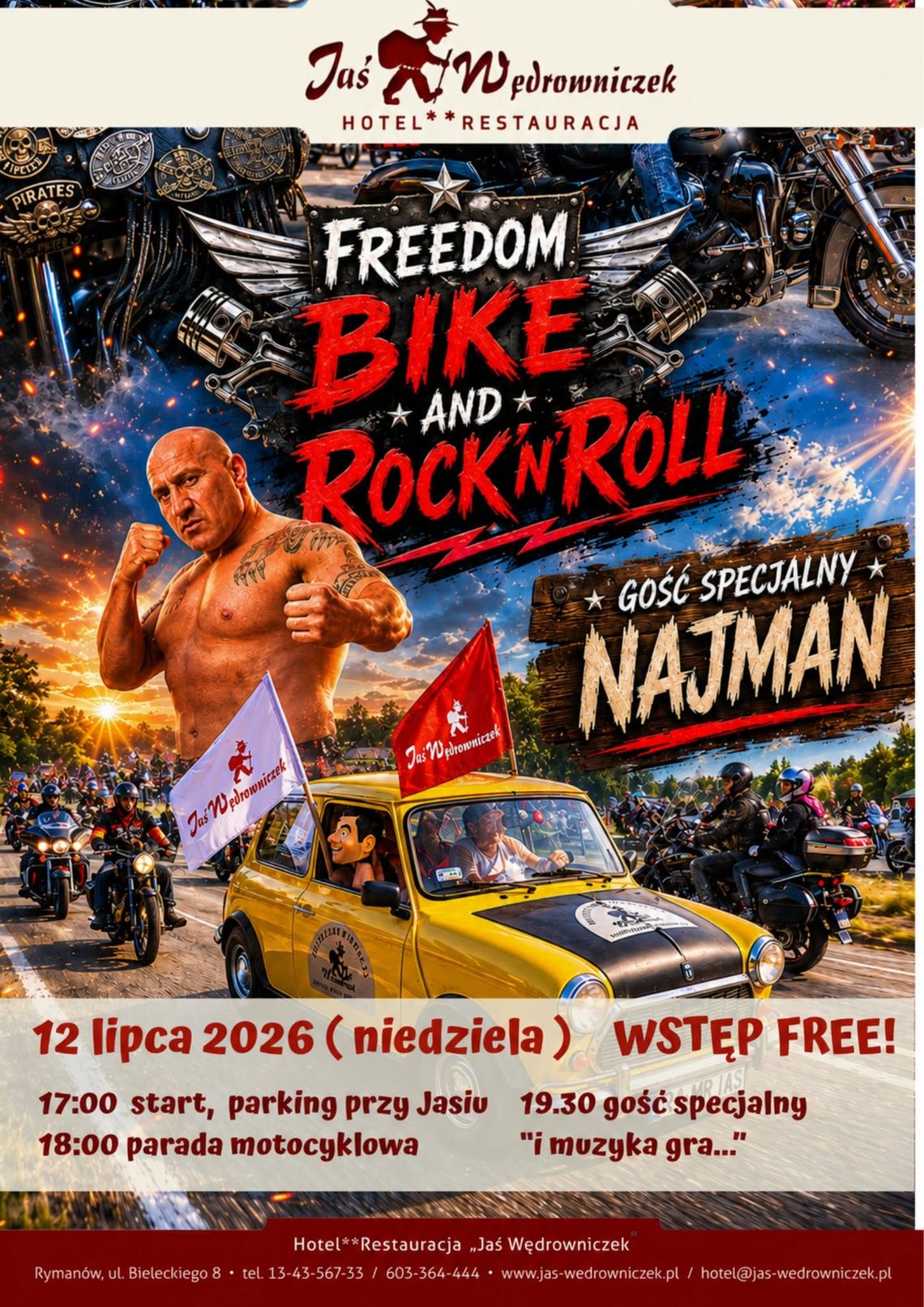 Plakat wydarzenia Freedom Bike and Rock'n'Roll w Jaś Wędrowniczek w Rymanowie