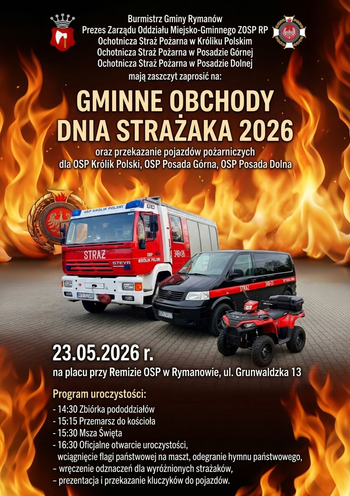 Gminne Obchody Dnia Strażaka 2026 w Rymanowie Gminne Obchody Dnia Strażaka 2026 w Rymanowie