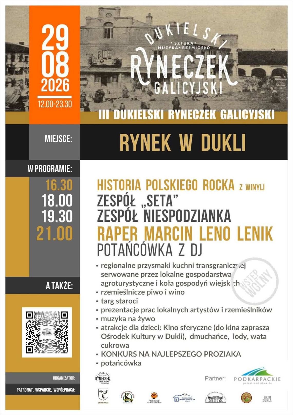 III Dukielski Ryneczek Galicyjski Plakat wydarzenia III Dukielski Ryneczek Galicyjski na rynku w Dukli 29 sierpnia 2026 roku