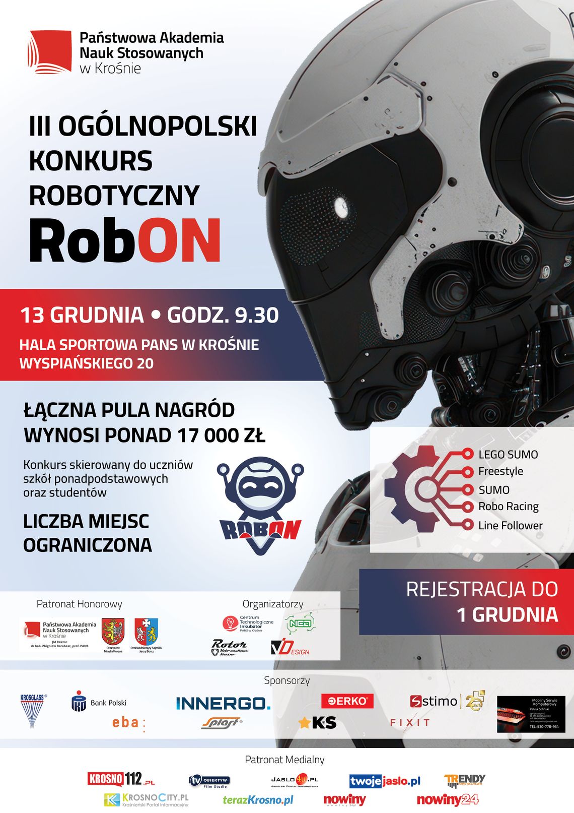 Plakat III Ogólnopolskiego Konkursu Robotycznego RobON