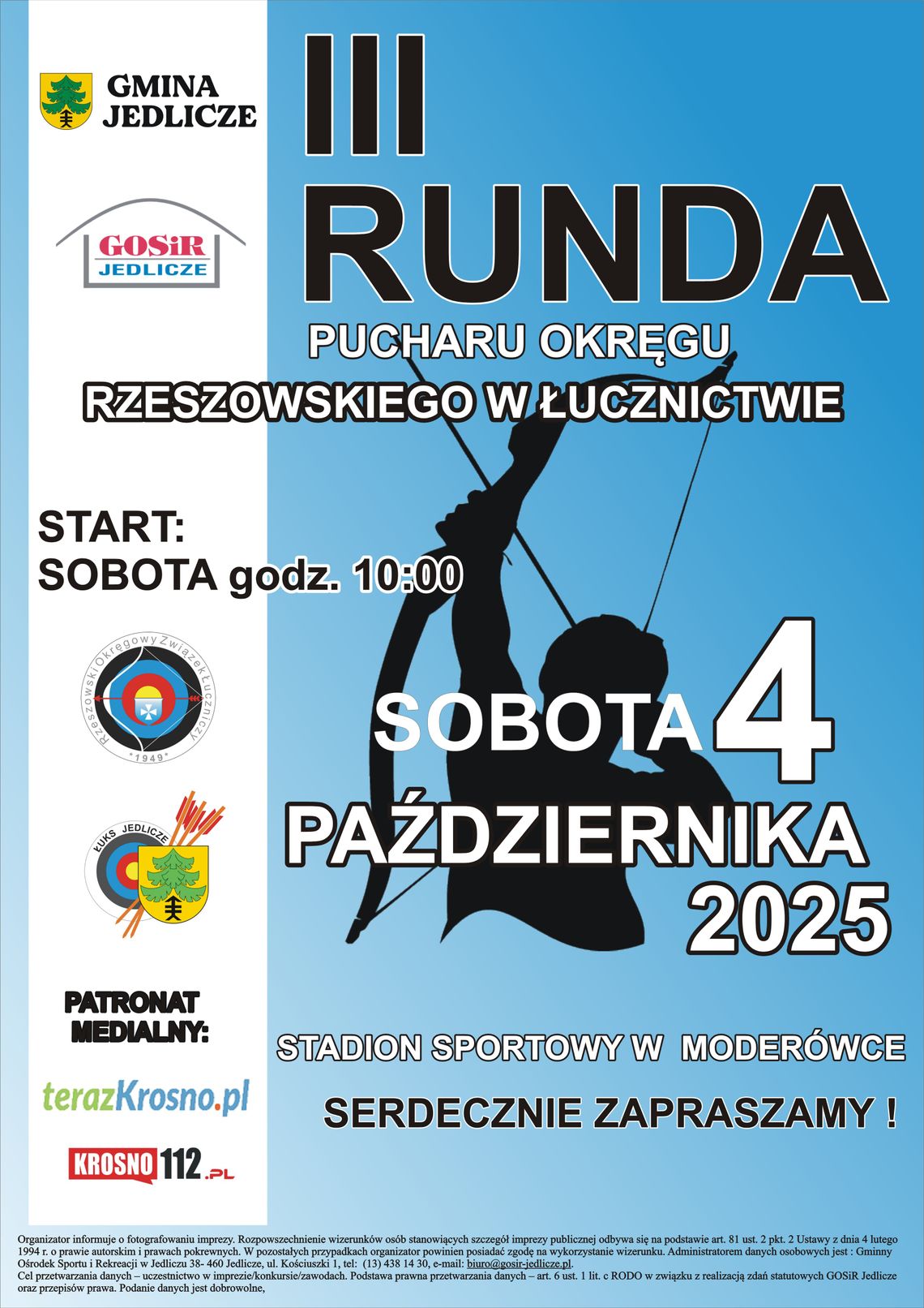Plakat III Rundy Pucharu Okręgu Rzeszowskiego w Łucznictwie