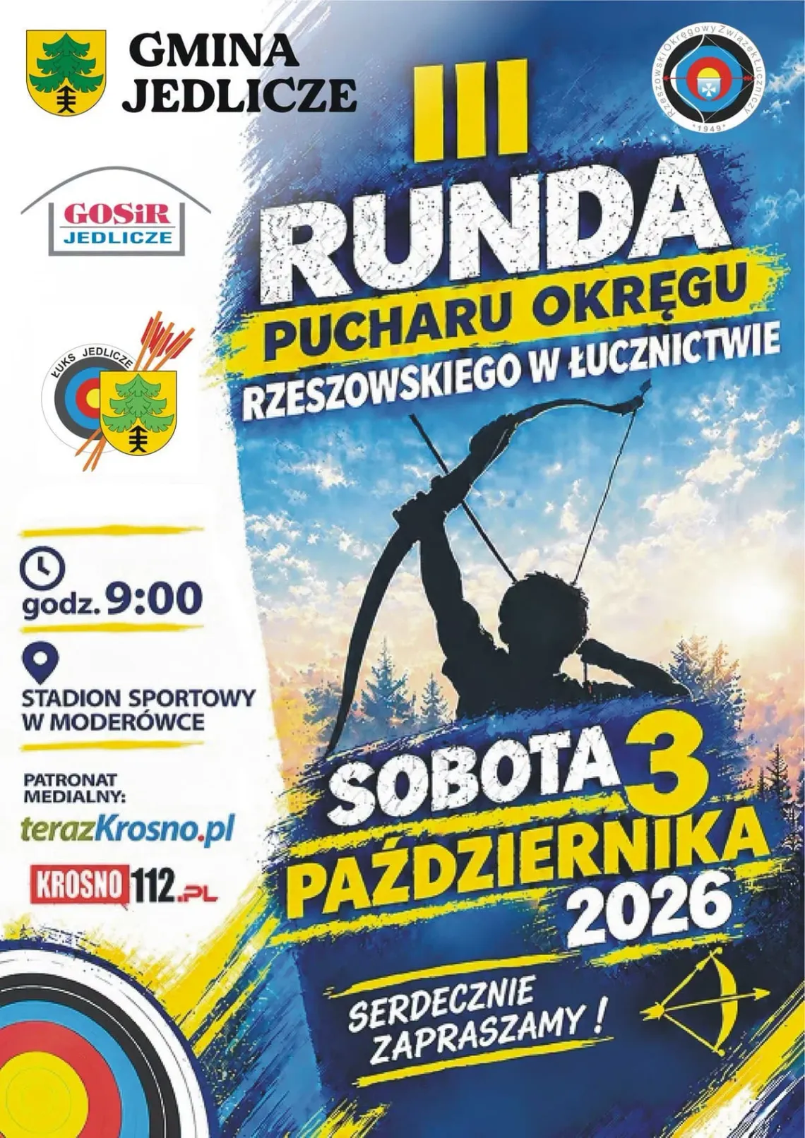 Plakat III Rundy Pucharu Okręgu Rzeszowskiego w Łucznictwie w Moderówce