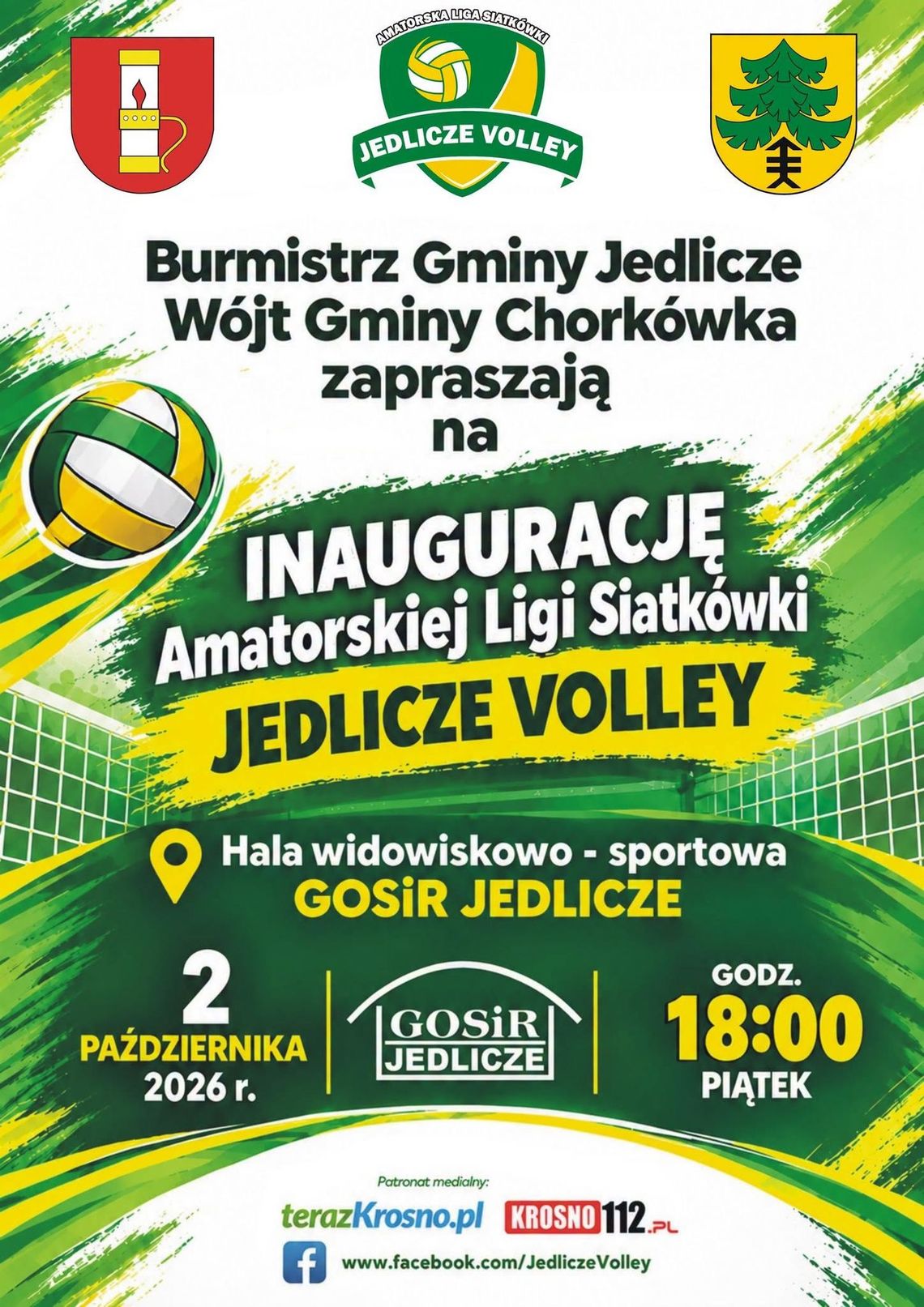 Plakat inauguracji Amatorskiej Ligi Siatkówki Jedlicze Volley w Jedliczu