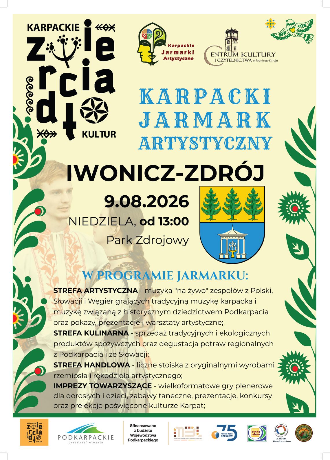 Karpacki Jarmark Artystyczny w Iwoniczu-Zdroju Plakat wydarzenia Karpacki Jarmark Artystyczny w Iwoniczu-Zdroju