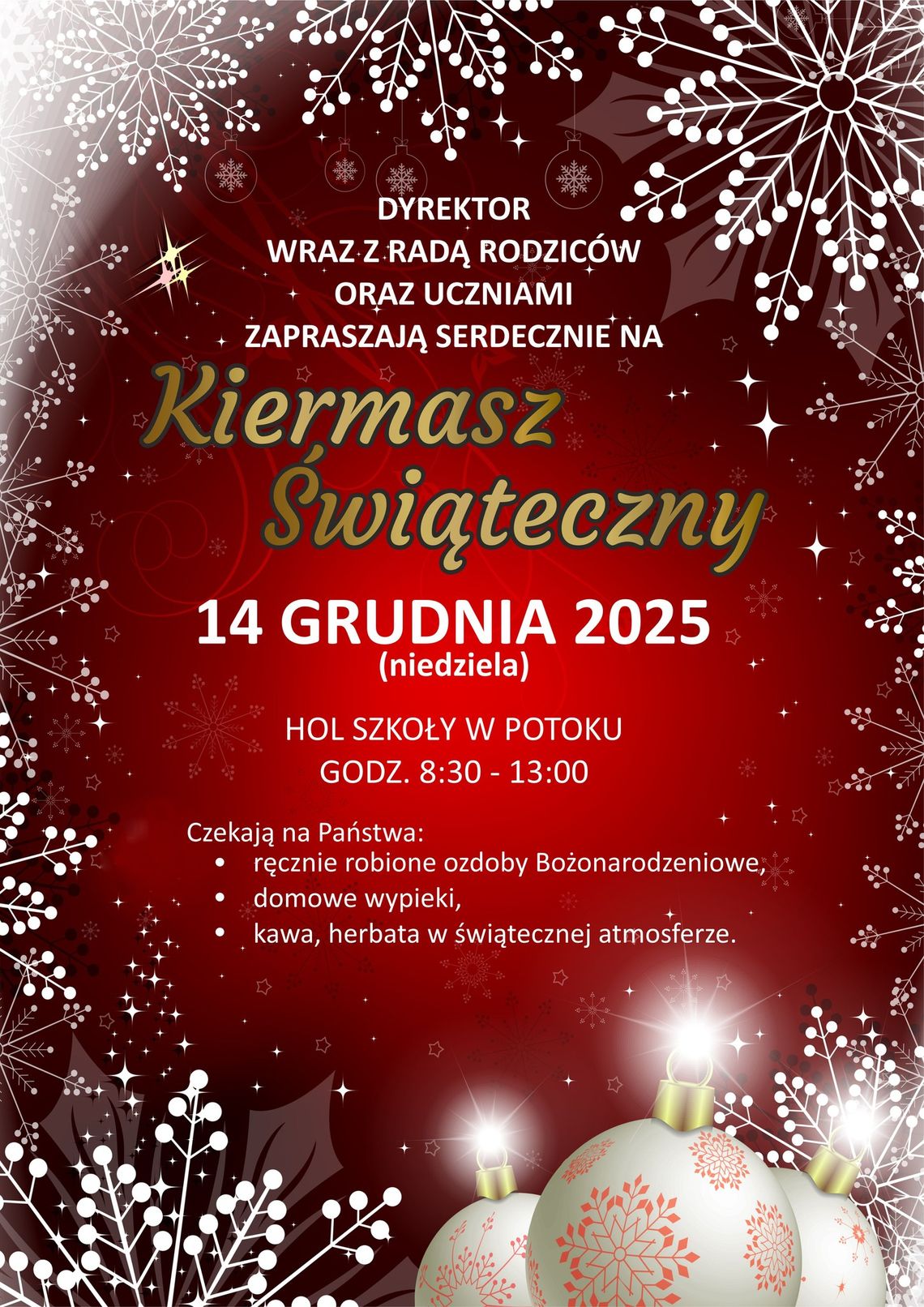 Plakat promocji Kiermaszu Świątecznego