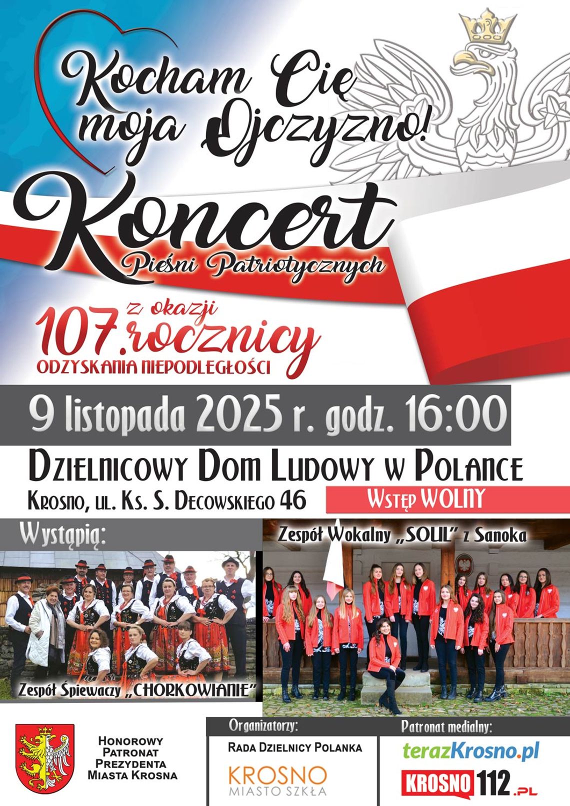 Kocham Cię moja Ojczyzna! Koncert Pieśni Patriotycznych