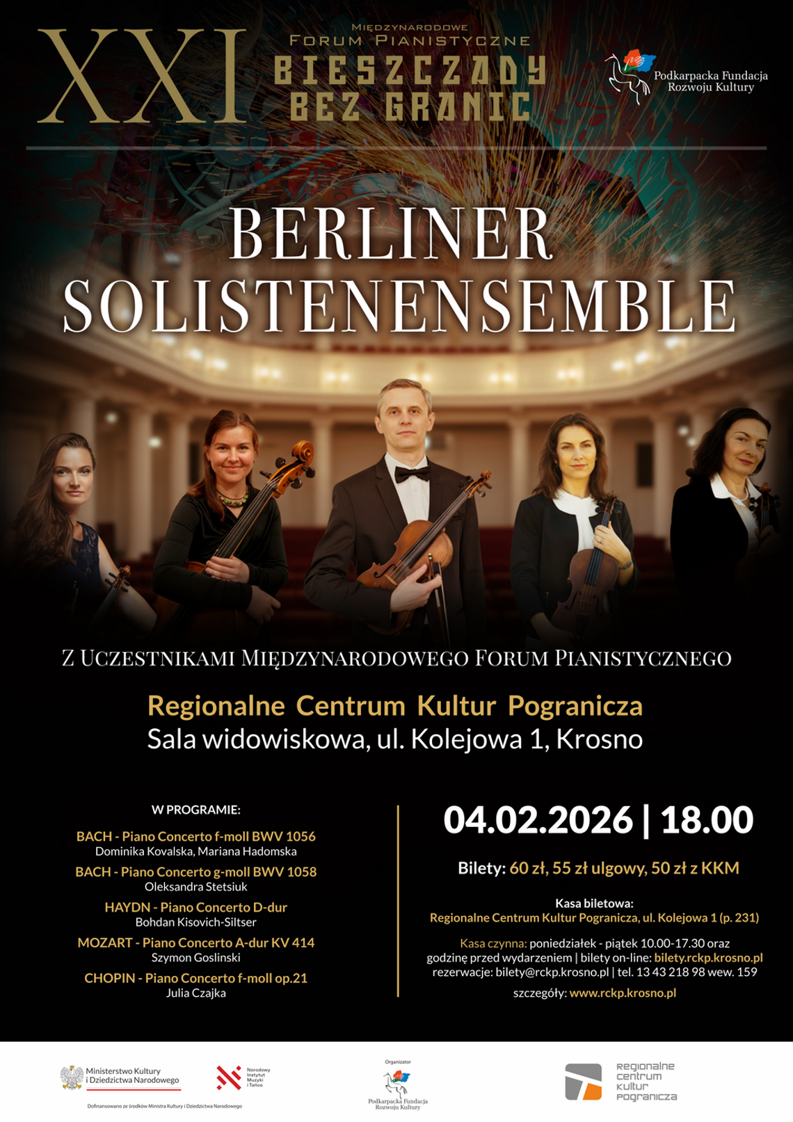 Koncert Berliner Solistenensemble z uczestnikami Międzynarodowego Forum Pianistycznego w RCKP