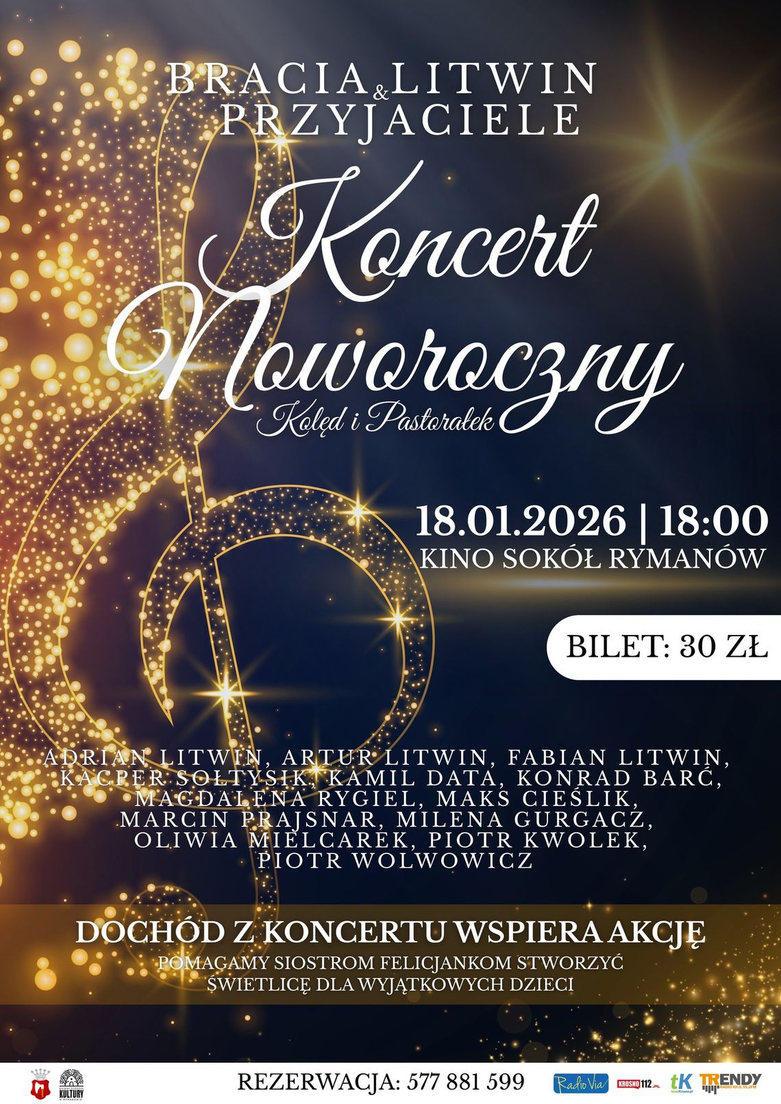 Koncert Noworoczny - Rymanów - 2026 Plakat koncertu noworocznego