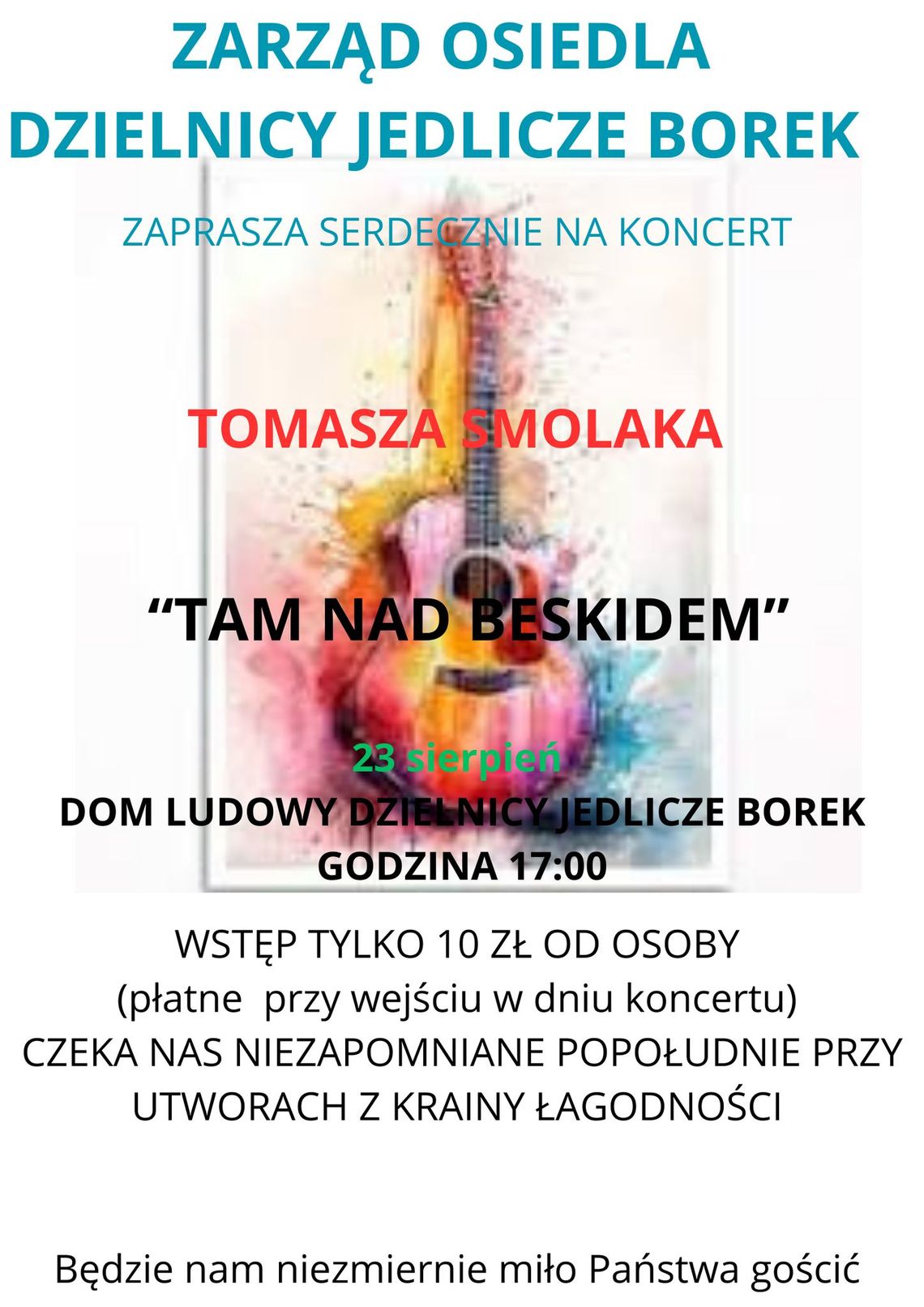 Koncert Tomasza Smolaka w Jedliczu