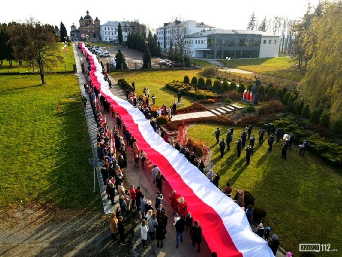 Marsz Niepodległości "Połączeni Flagą" w Miejscu Piastowym