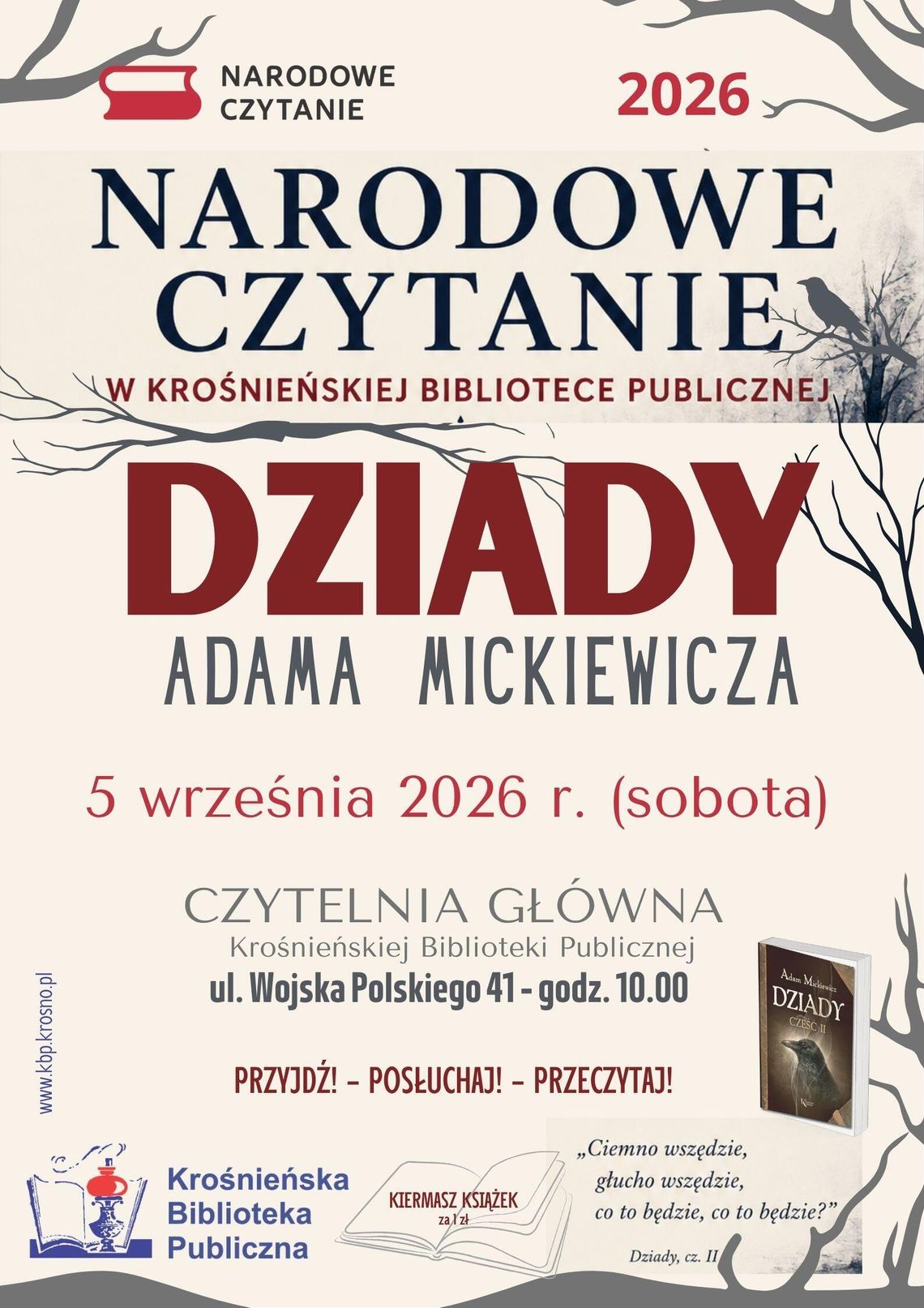 Narodowe Czytanie 2026 w Krośnieńskiej Bibliotece Publicznej Narodowe Czytanie 2026 w Krośnieńskiej Bibliotece Publicznej