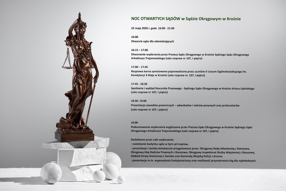 Noc Otwartych Sądów w Sądzie Okręgowym w Krośnie Noc Otwartych Sądów w Sądzie Okręgowym w Krośnie