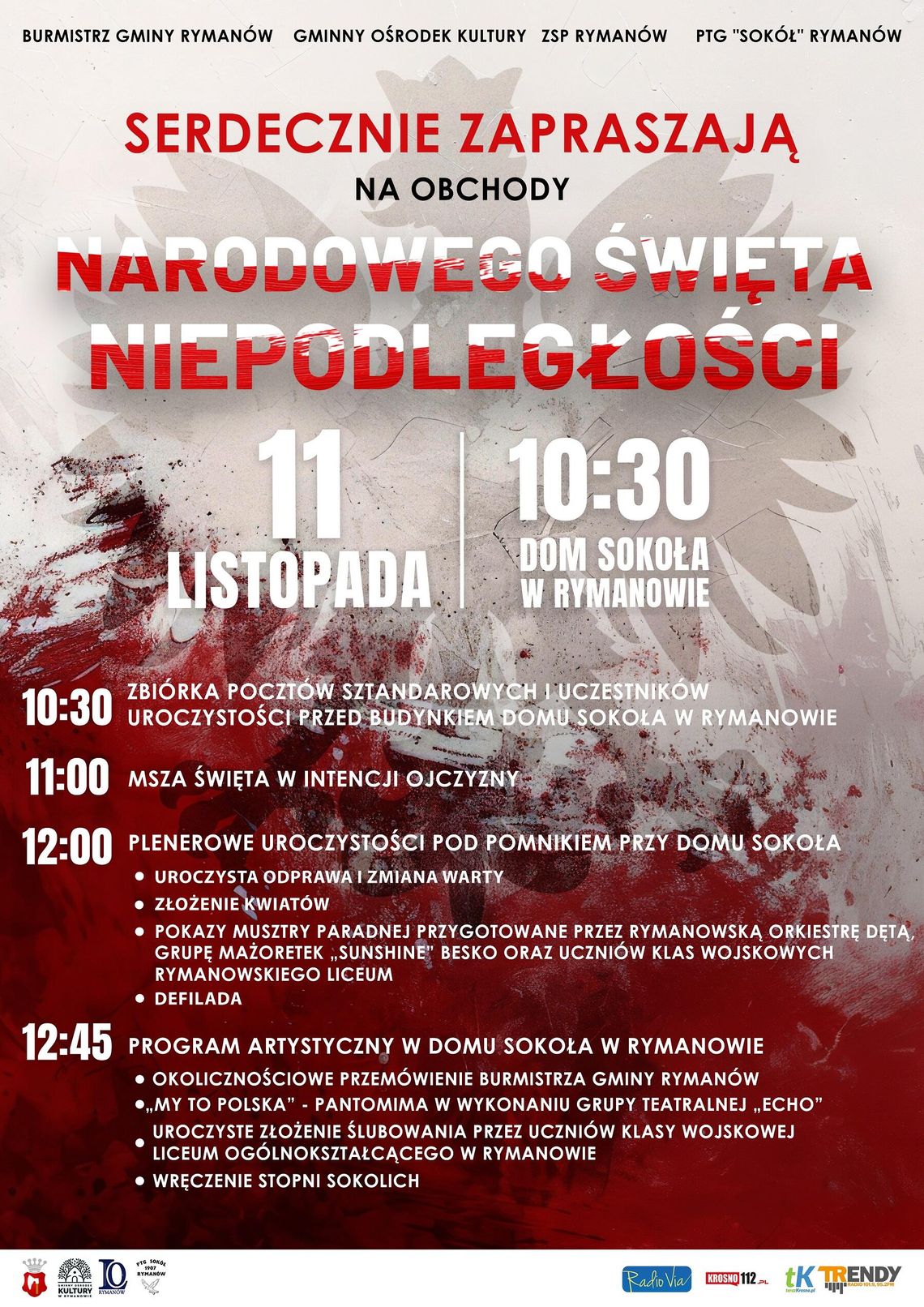 Obchody Narodowego Święta Niepodległości w Rymanowie