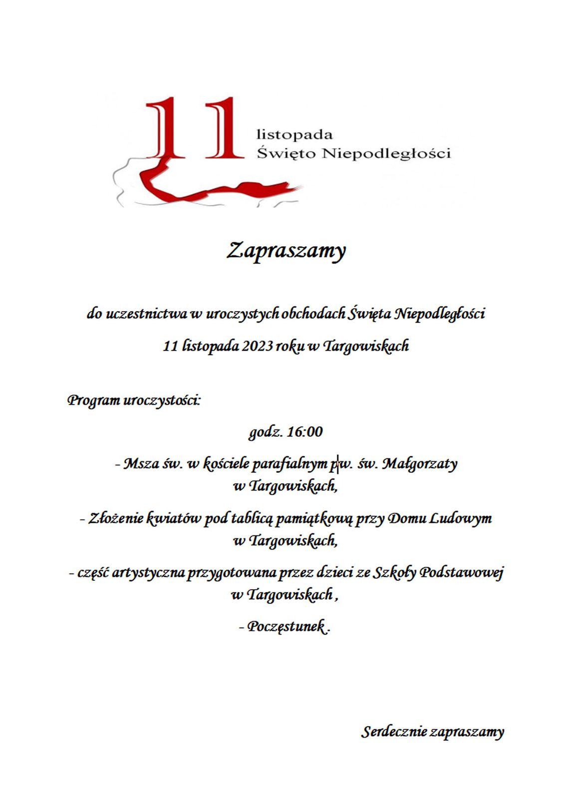 Obchody Święta Niepodległości w Targowiskach Obchody Święta Niepodległości w Targowiskach