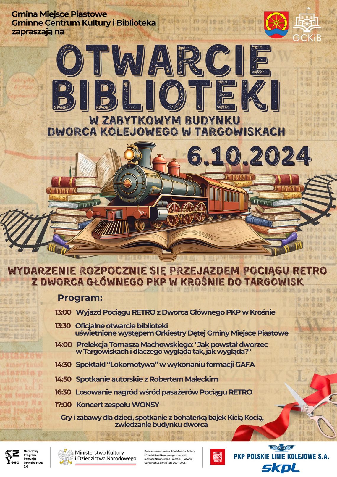 Otwarcie biblioteki w zabytkowym budynku Dworca Kolejowego w Targowiskach Otwarcie biblioteki w zabytkowym budynku Dworca Kolejowego w Targowiskach