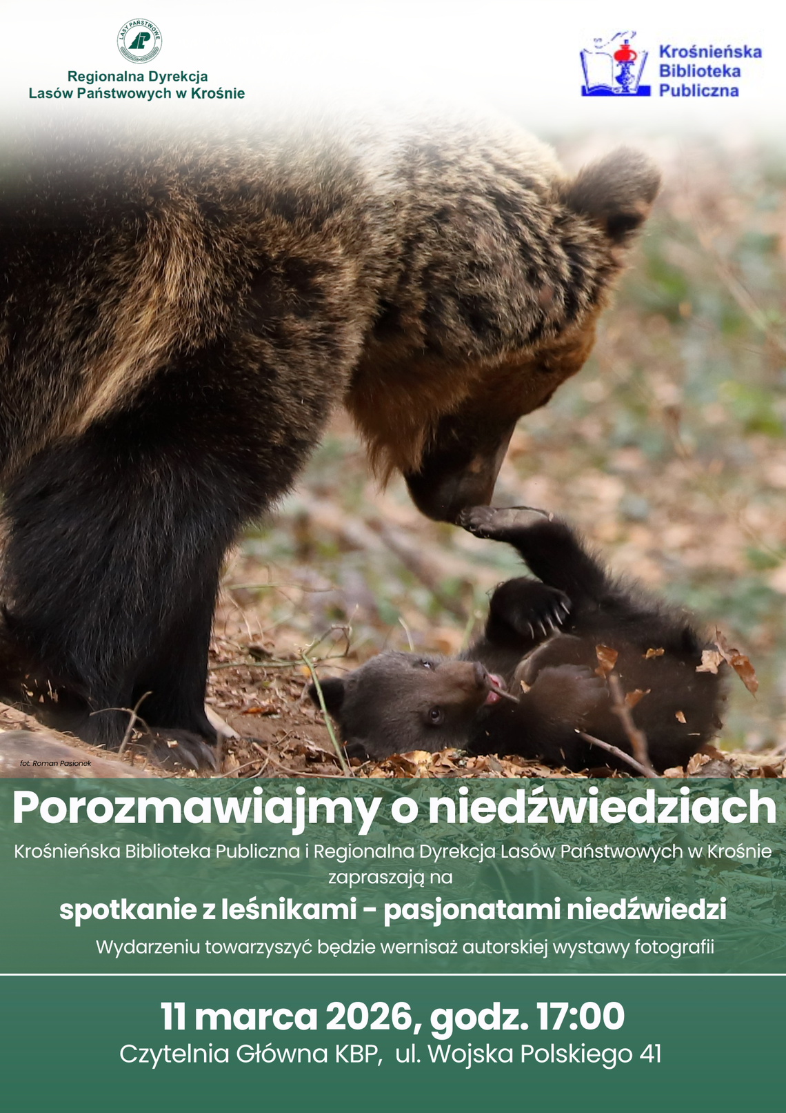 Otwarcie wystawy i spotkanie „Porozmawiajmy o niedźwiedziach"