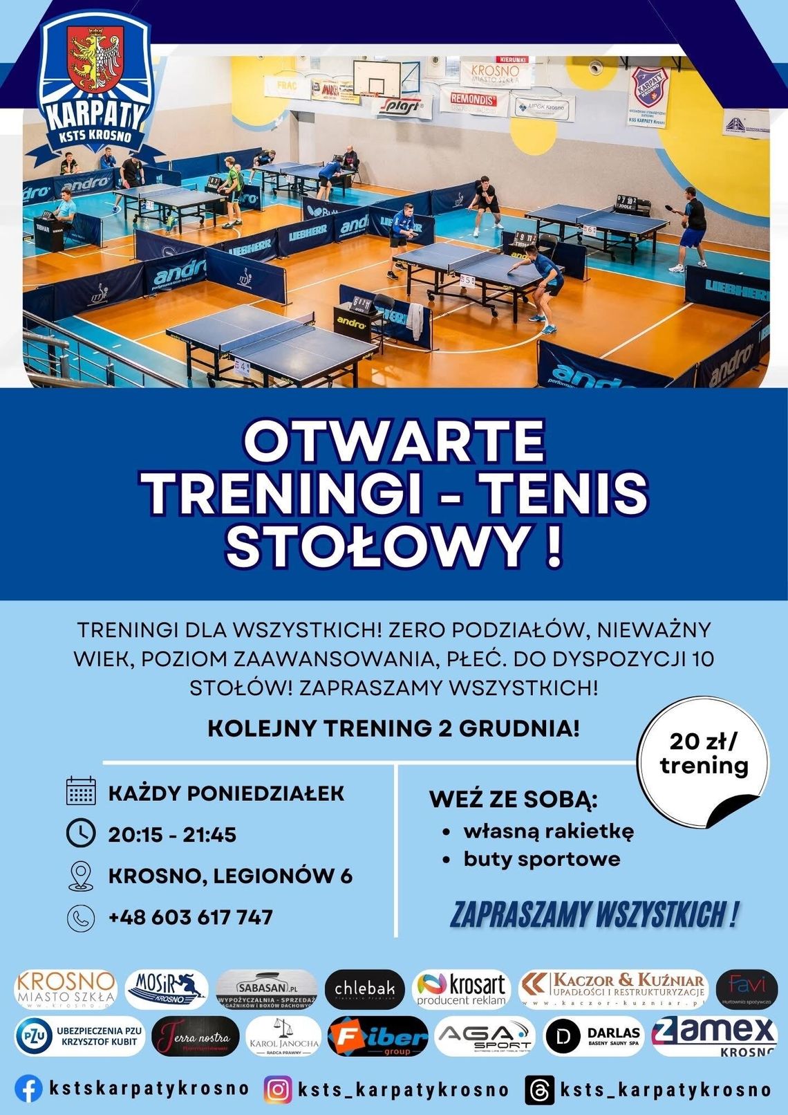 Otwarty trening tenisa stołowego