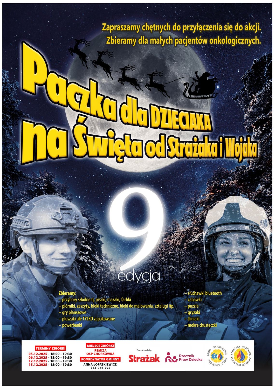 Plakat akcji charytatywnej Paczka dla DZIECIAKA