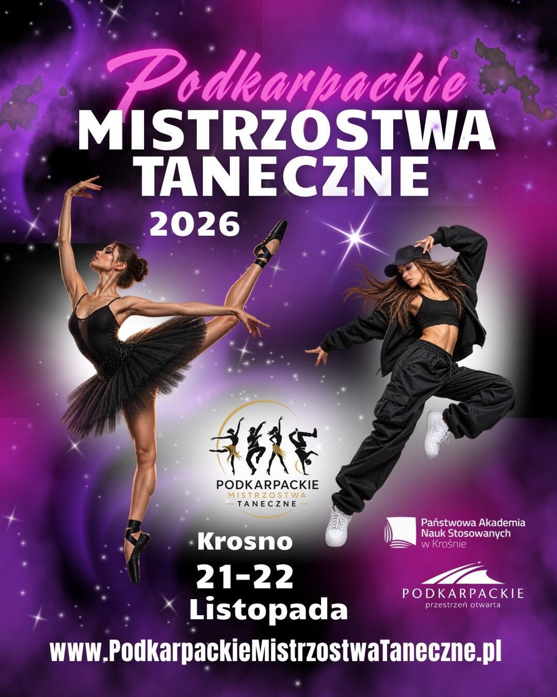 Podkarpackie Mistrzostwa Taneczne 2026 Plakat wydarzenia Podkarpackie Mistrzostwa Taneczne 2026 w Krośnie